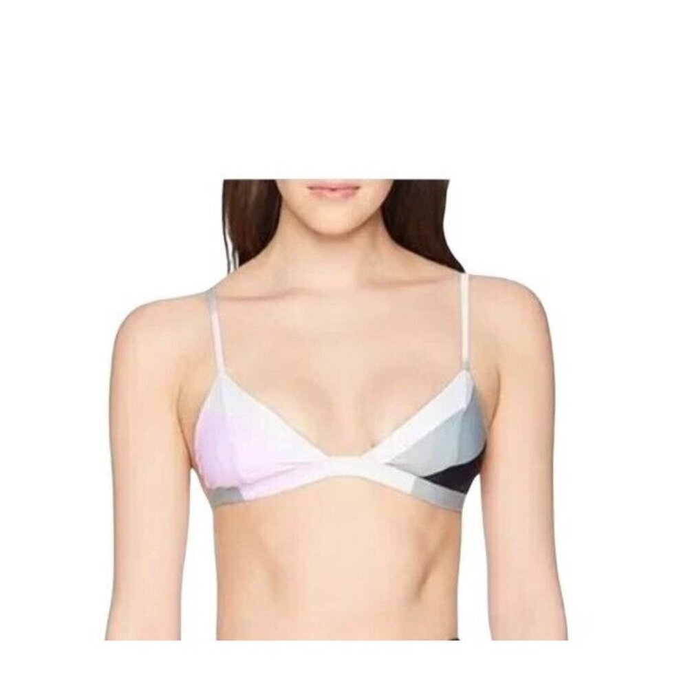 Mara Hoffman Women's‎ S Astrid Sage Color Block Bikini Top NWT UPF 50+